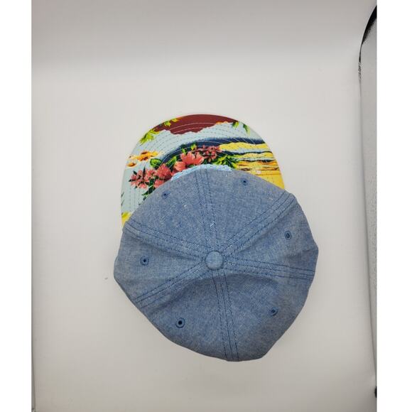 New Era NY Knicks Hardwood Classics 9Fifty Blue Denim Floral Strapback Hat M/L - Picture 6 of 10